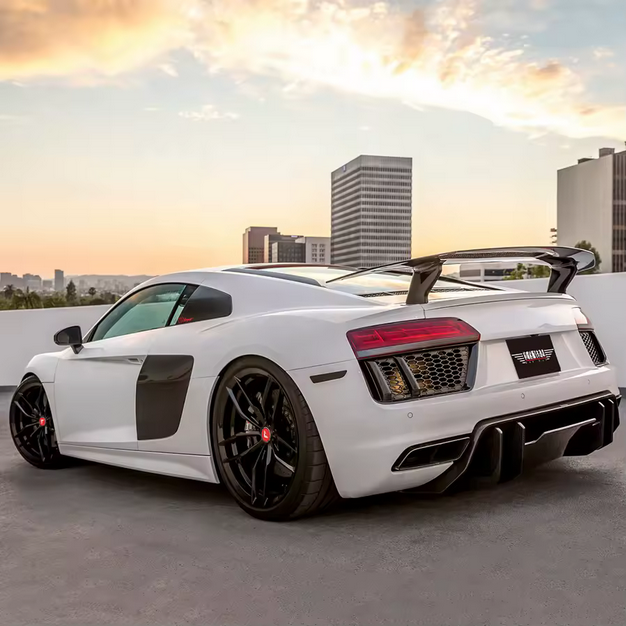 Kit carrosserie en carbone sec pour Audi R8 V8 V10 – Lèvre avant, diffuseur, aileron