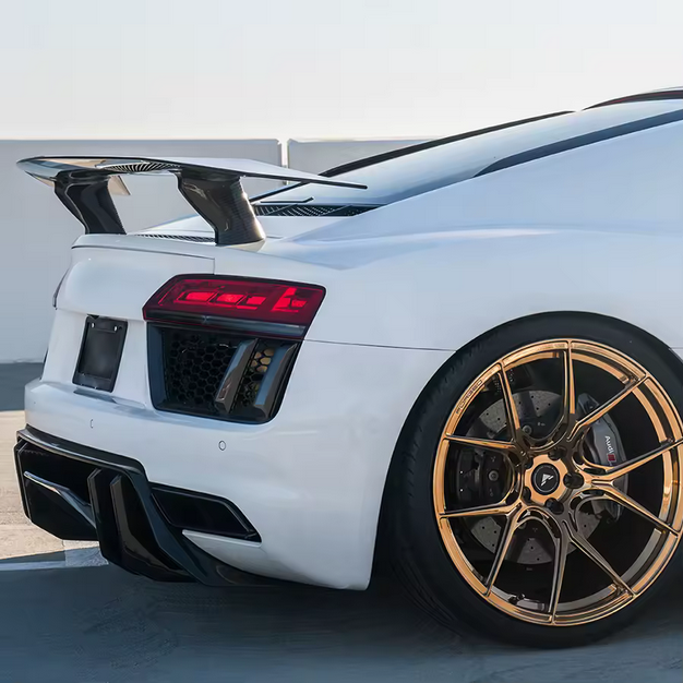 Kit carrosserie en carbone sec pour Audi R8 V8 V10 – Lèvre avant, diffuseur, aileron