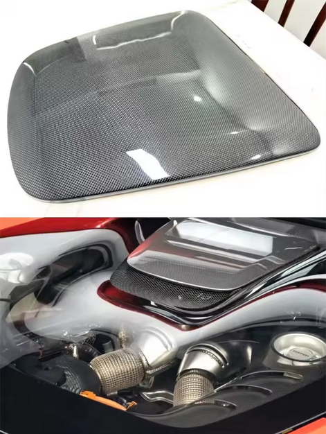 Cache-moteur arrière en fibre de carbone sèche pour Ferrari 296 GTB