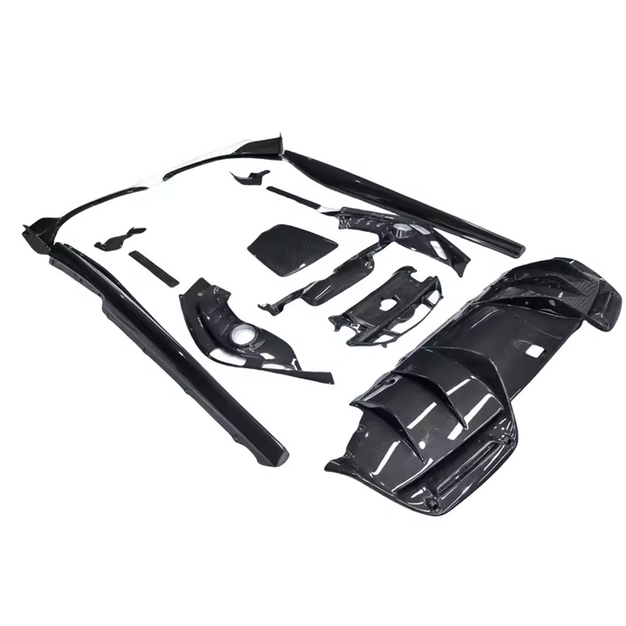 Kit carrosserie carbone style OEM pour Ferrari 296 GTB – Lèvre avant, diffuseur et aileron