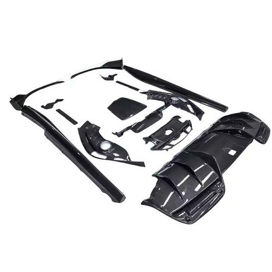 Kit carrosserie carbone style OEM pour Ferrari 296 GTB – Lèvre avant, diffuseur et aileron