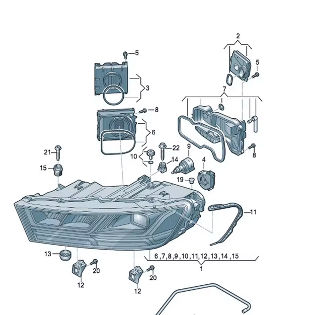 Barre lumineuse LED blanche pour feux de jour (DRL) / barre tubulaire pour Audi Q7 (2017–2019)