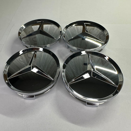 4x 75mm Nabendeckel für Mercedes Felgen