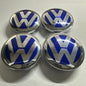 4x VW kompatible Nabendeckel 70mm Blau