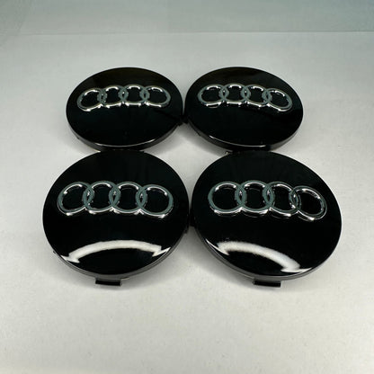 4x Audi kompatible Nabendeckel 60mm Schwarz