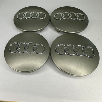 4x Audi kompatible Nabendeckel 68mm Matt Grau